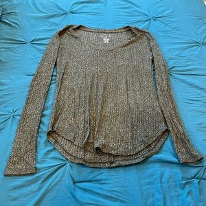 AEO green soft and sexy knit long sleeved shirt - SM